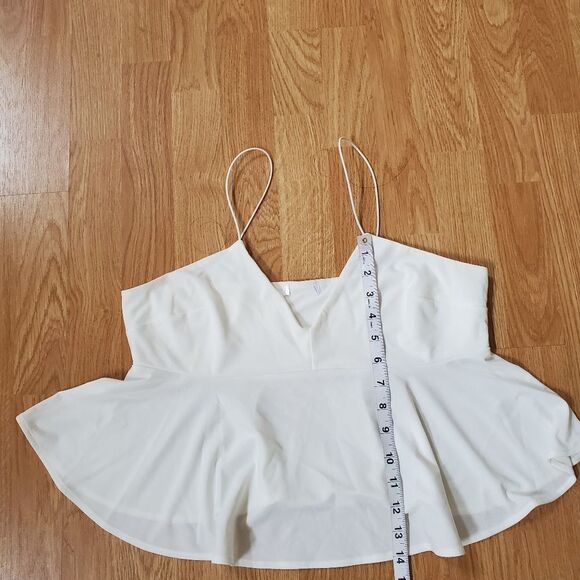 Leith White Peplum Tank Sz L - Picture 8 of 11